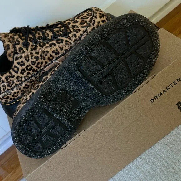 Dr. Martens Leopard Print Platform Shoes